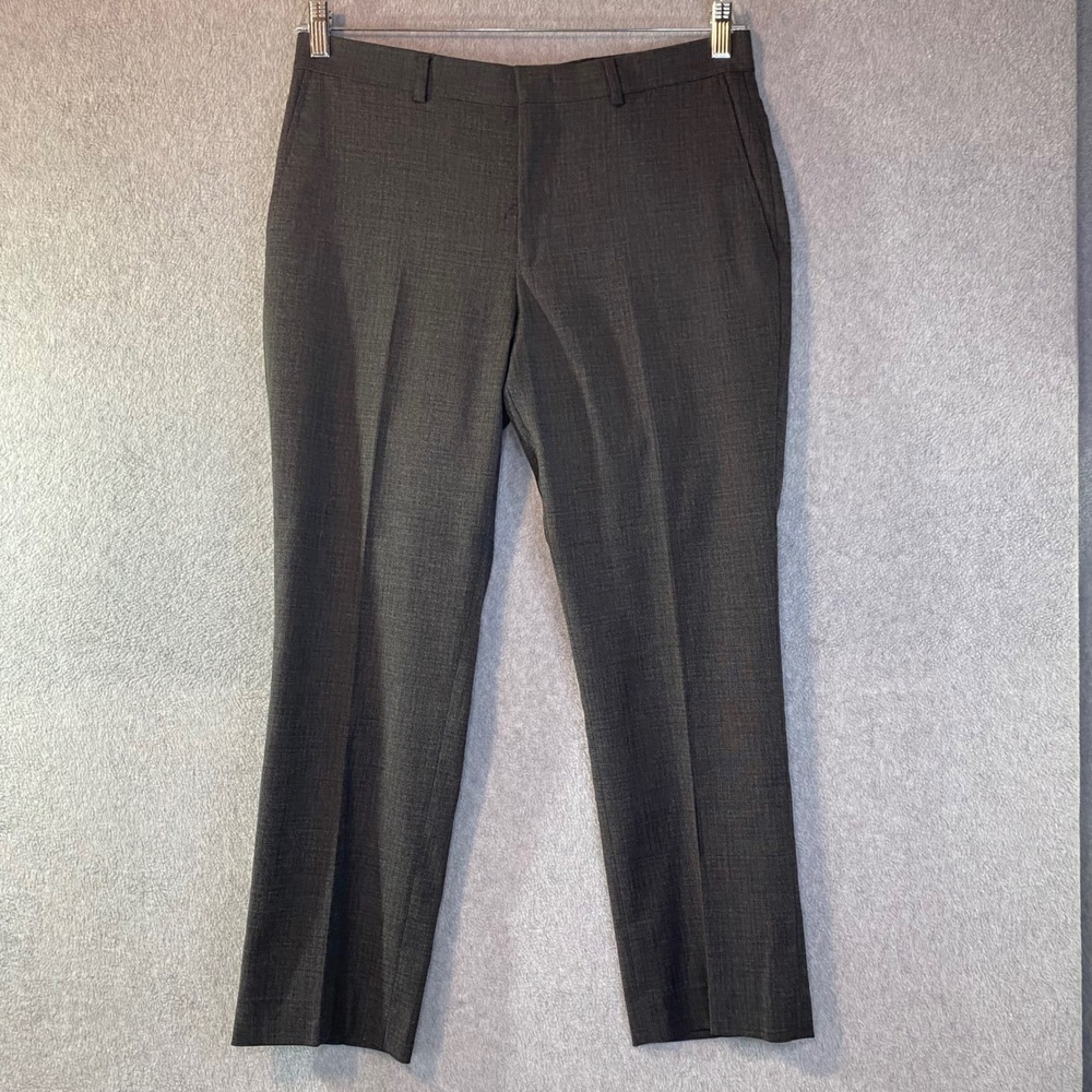 Apt. 9 Dress Pants Men's‎ 32x30 Gray Slim Fit Flat Front Trousers Modern Fit EUC